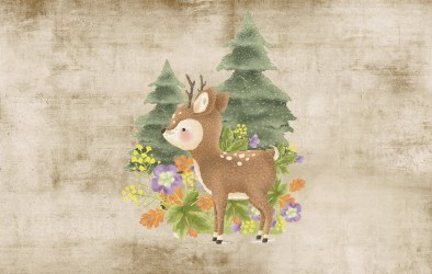 BABY BAMBI  | Carta da parati con cerbiattino